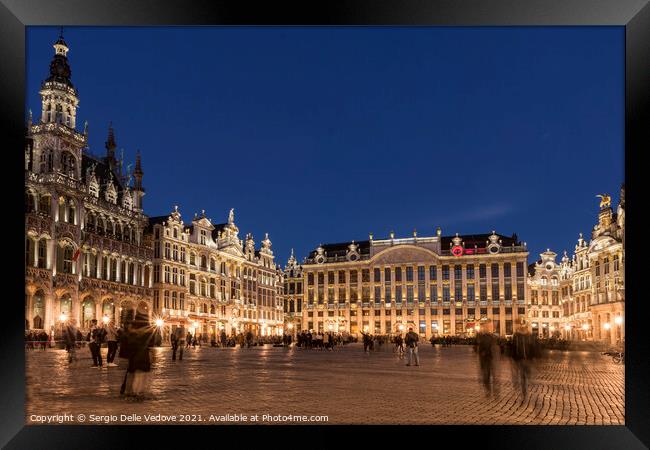 The Grand place square in Brussels Framed Print by Sergio Delle Vedove