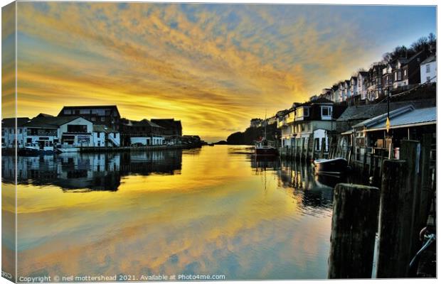 Sunrise At Looe Harbour. Canvas Print by Neil Mottershead