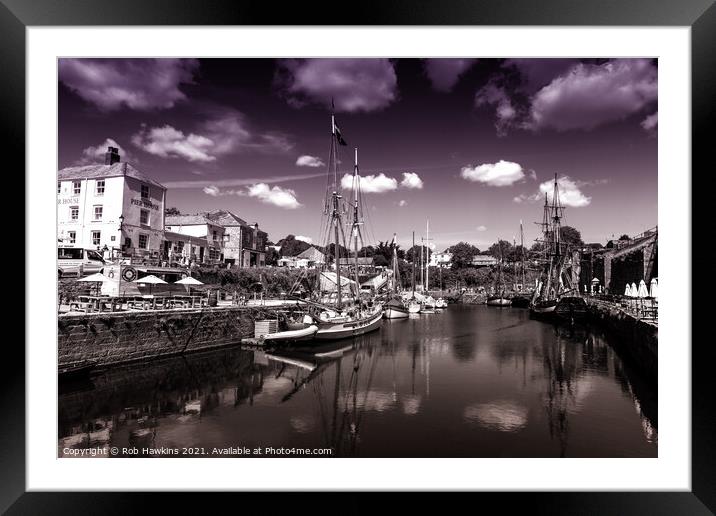 Charlestown Harbour toned  Framed Mounted Print by Rob Hawkins
