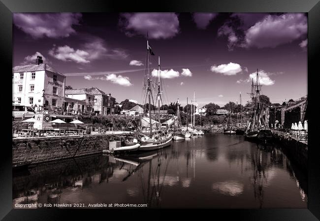 Charlestown Harbour toned  Framed Print by Rob Hawkins