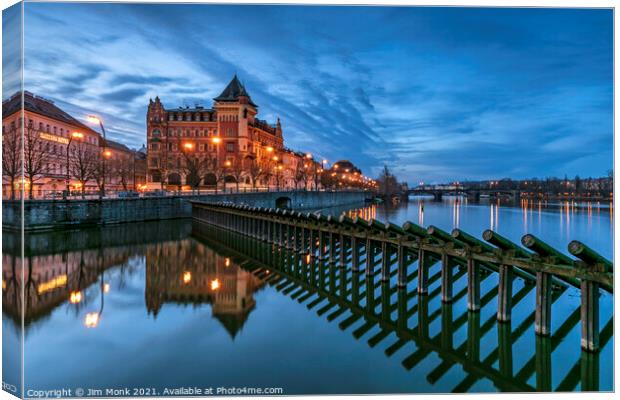 Blue Hour in Prague Canvas Print by Jim Monk