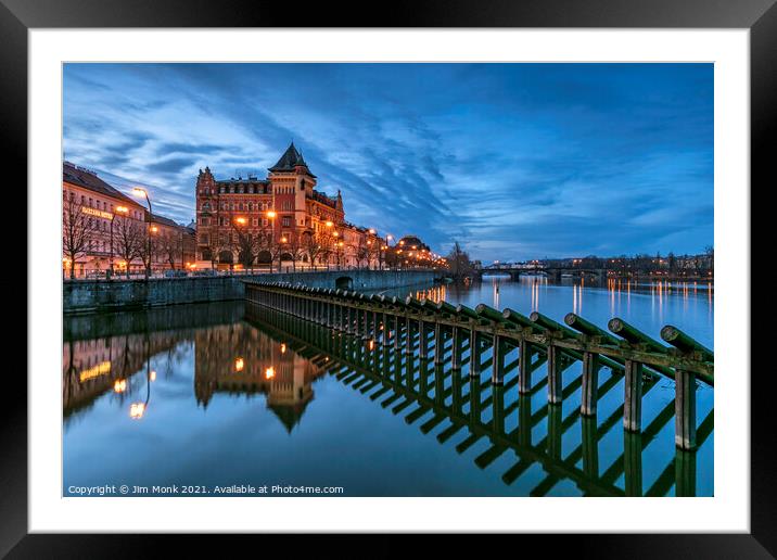 Blue Hour in Prague Framed Mounted Print by Jim Monk