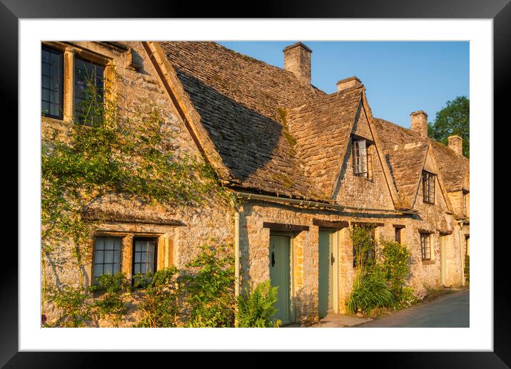 Bibury Cottages, Arlington Row Framed Mounted Print by David Ross
