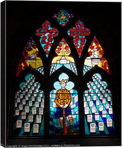 Great War Window Church of the Holy Rude, Stirling Canvas Print by Angus McComiskey