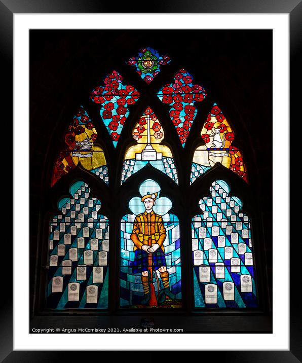 Great War Window Church of the Holy Rude, Stirling Framed Mounted Print by Angus McComiskey