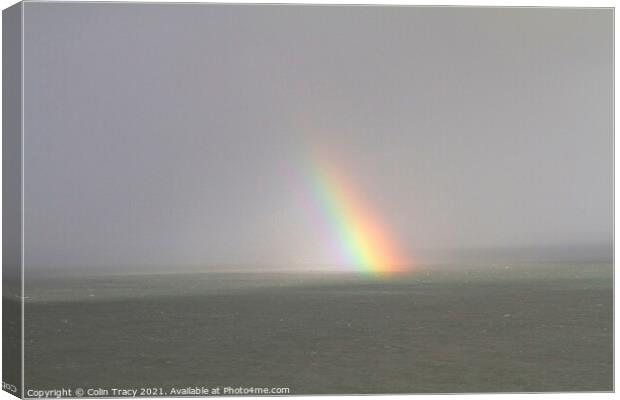 Partial Rainbow over the Bristol Channel Canvas Print by Colin Tracy