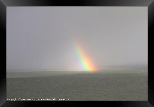 Partial Rainbow over the Bristol Channel Framed Print by Colin Tracy