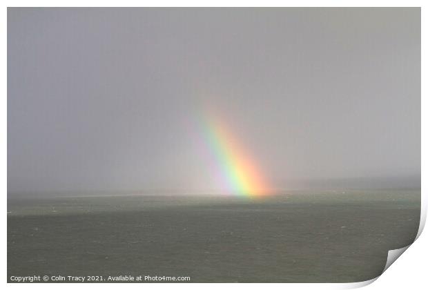 Partial Rainbow over the Bristol Channel Print by Colin Tracy
