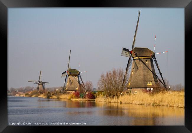 Windmills at Kinderdijk, Holland Framed Print by Colin Tracy