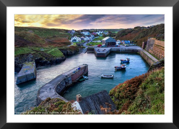Sunrise over Porthgain Framed Mounted Print by Jim Monk