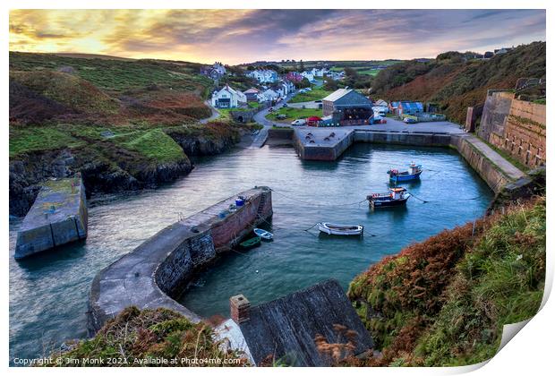 Sunrise over Porthgain Print by Jim Monk