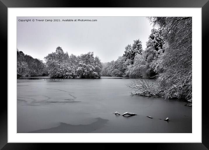 Frozen Coppice Pond - 03 Framed Mounted Print by Trevor Camp