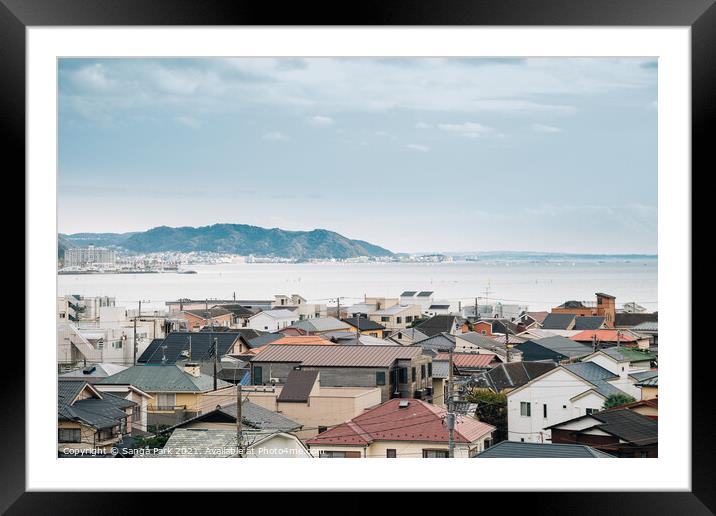 Kamakura seaside village Framed Mounted Print by Sanga Park