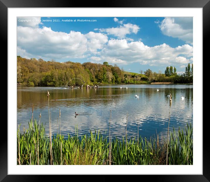 The Lake at Llandrindod Wells Powys Mid Wales Framed Mounted Print by Nick Jenkins