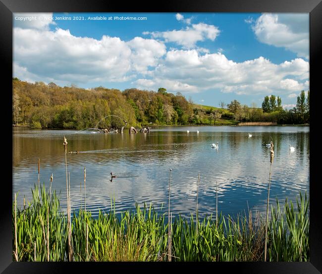 The Lake at Llandrindod Wells Powys Mid Wales Framed Print by Nick Jenkins