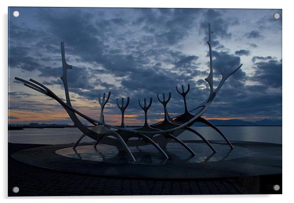 Viking Boat, Reykjavik Acrylic by James Buckle