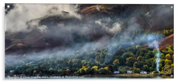 Smoke and mist over Loch Duich Acrylic by Chris Drabble
