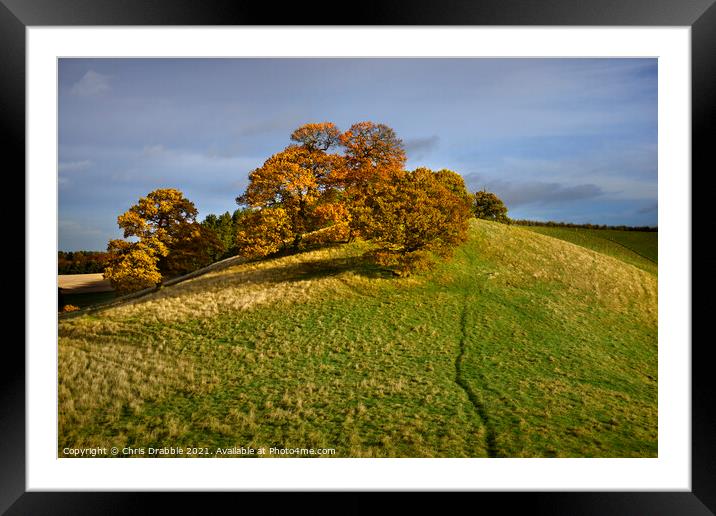 Robin Hood Hill in Autumn Framed Mounted Print by Chris Drabble