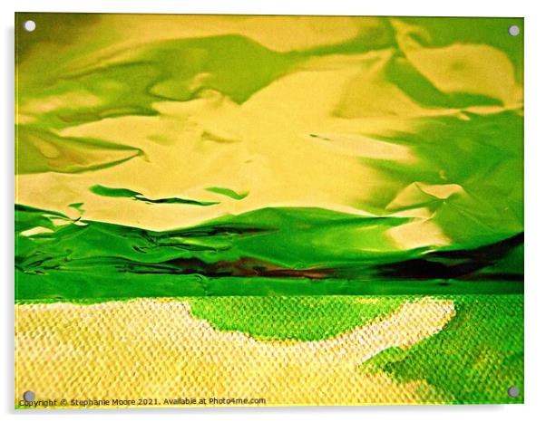 Green Mountains Acrylic by Stephanie Moore