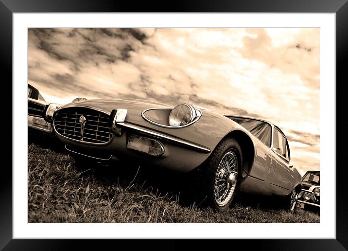 E-Type Jaguar Classic Motor Car Framed Mounted Print by Andy Evans Photos
