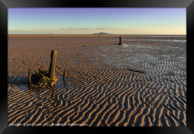 Low Tide at Pettycur Beach Framed Print by Ken Hunter