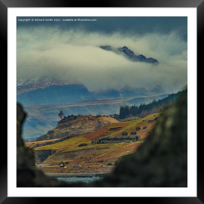 A view towards the Storr from a beach below the Moll road, Isle of Skye. Framed Mounted Print by Richard Smith