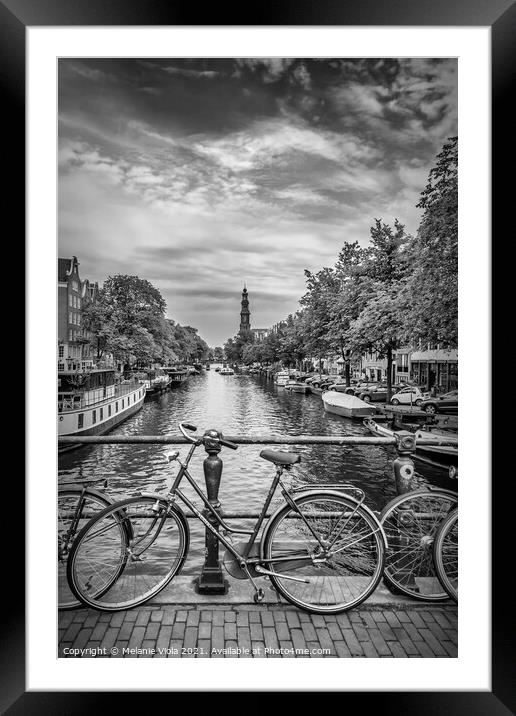 Typical Amsterdam | Monochrome Framed Mounted Print by Melanie Viola