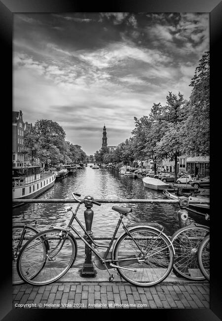 Typical Amsterdam | Monochrome Framed Print by Melanie Viola
