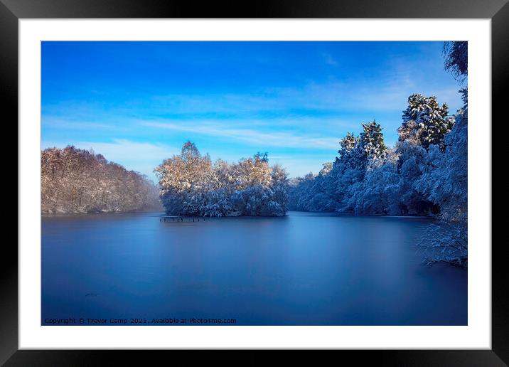 Ice Blue Reflection Framed Mounted Print by Trevor Camp
