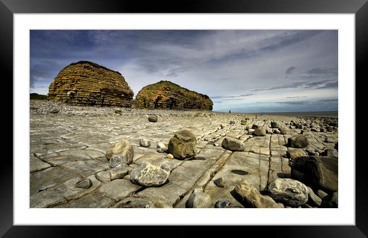 Rhoose Point and Cliffs Framed Mounted Print by Chris Drabble