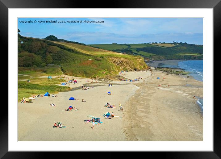 pendower beach cornwall Framed Mounted Print by Kevin Britland
