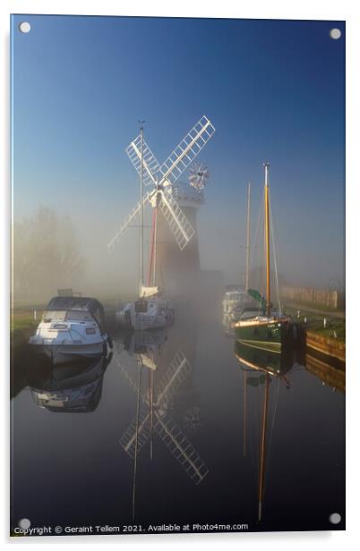 Horsey Mill, Norfolk Broads, England, UK Acrylic by Geraint Tellem ARPS