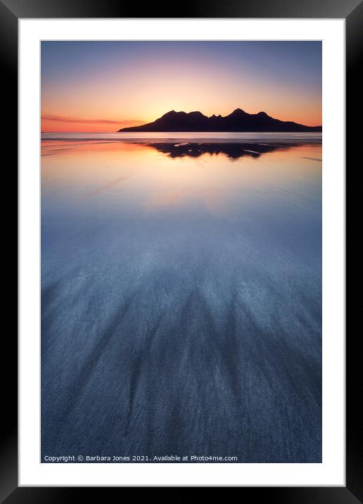 The Afterglow Laig Beach Isle of Eigg Scotland Framed Mounted Print by Barbara Jones