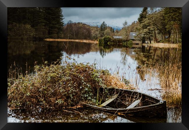 The Abandoned Boat at Loch Ard, The Trossachs Framed Print by Tracey Smith