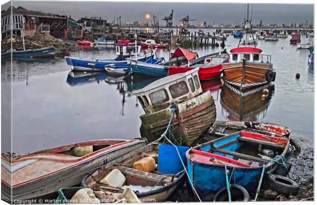 Paddy's Hole Boatyard, South Gare, Redcar Canvas Print by Martyn Arnold