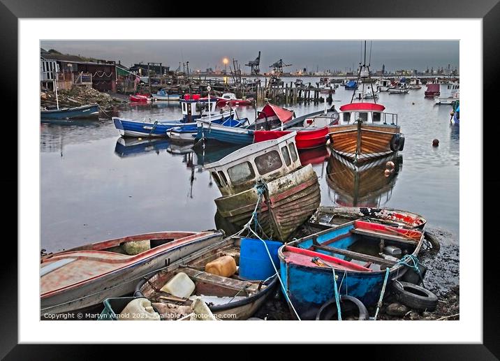 Paddy's Hole Boatyard, South Gare, Redcar Framed Mounted Print by Martyn Arnold