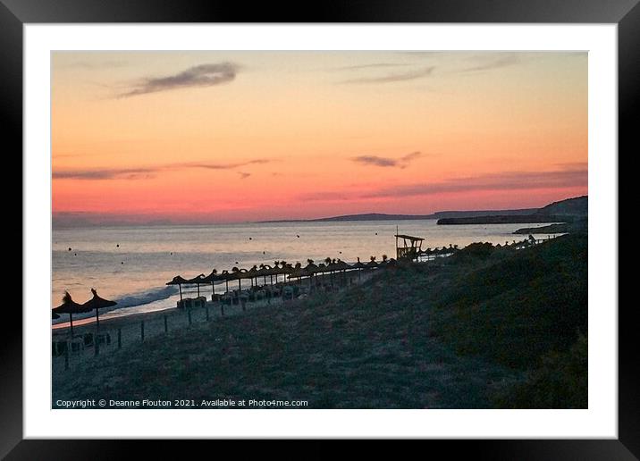 Fiery Sunset at Es Pins Menorca Framed Mounted Print by Deanne Flouton