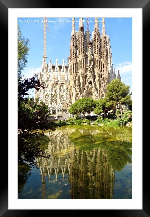 Reflecting on Gaudi Framed Mounted Print by Sheila Ramsey