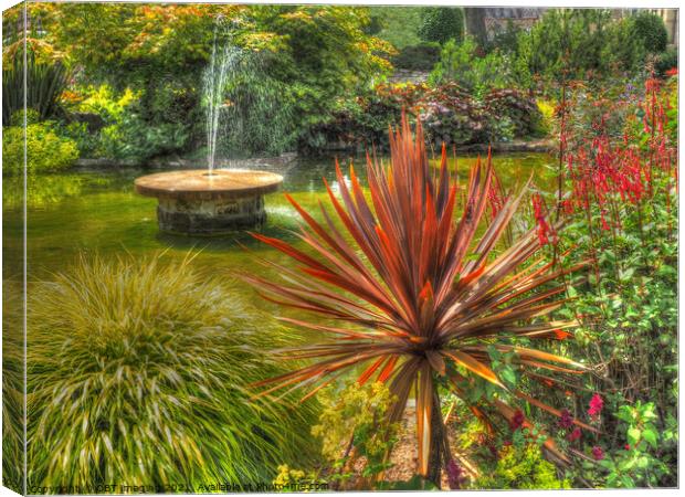 Fountain and Fabulous Foliage Garden Scotland Canvas Print by OBT imaging