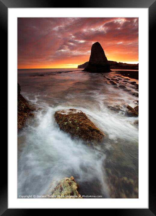 Low tide at sunset, Freshwater Bay, Isle of Wight, UK Framed Mounted Print by Geraint Tellem ARPS