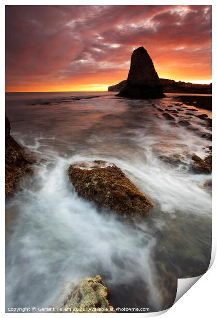 Low tide at sunset, Freshwater Bay, Isle of Wight, UK Print by Geraint Tellem ARPS