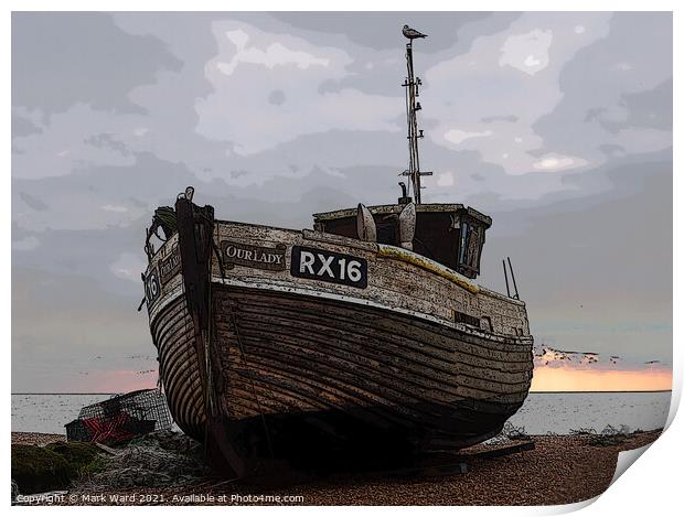 Boat on the Beach Print by Mark Ward