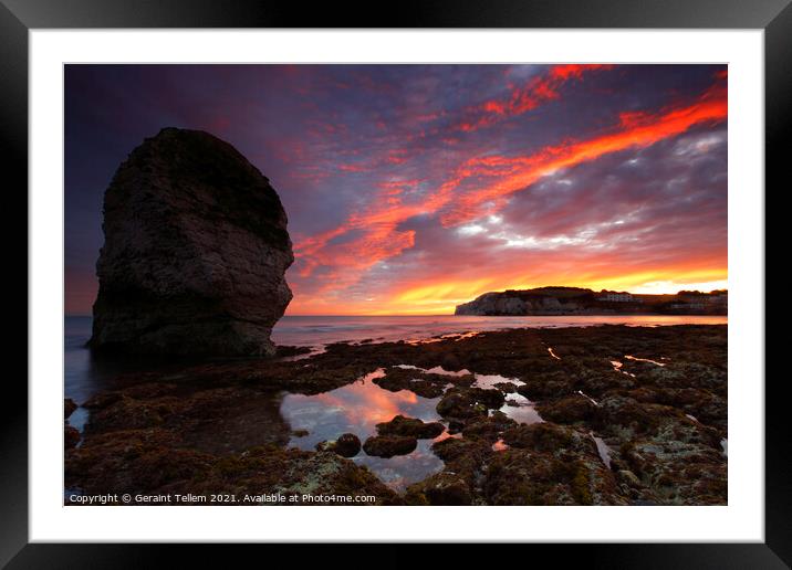 Sunset, Freshwater Bay, Isle of Wight, UK Framed Mounted Print by Geraint Tellem ARPS