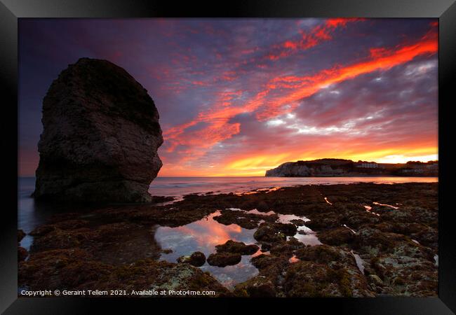 Sunset, Freshwater Bay, Isle of Wight, UK Framed Print by Geraint Tellem ARPS