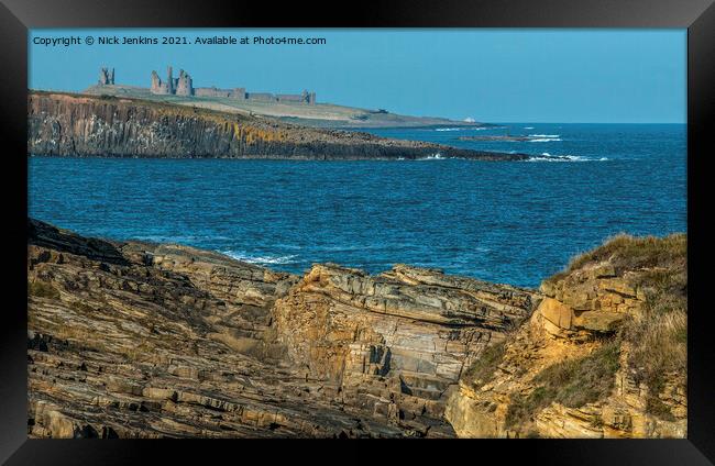 Dunstanburgh Castle seen from Howick Northumberlan Framed Print by Nick Jenkins