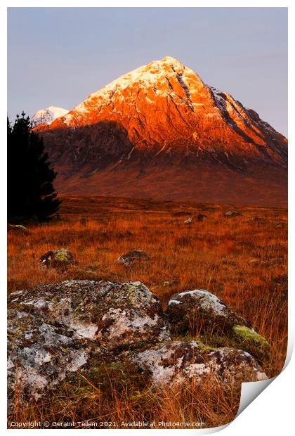 Buachaille Etive Mor, Rannoch Moor, Scotland, UK Print by Geraint Tellem ARPS