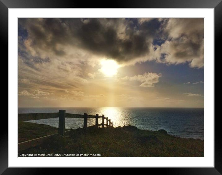 Sunset at Bedruthan  Framed Mounted Print by Mark Brock