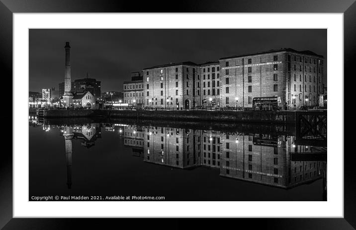 Canning Dock at night Framed Mounted Print by Paul Madden
