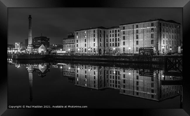 Canning Dock at night Framed Print by Paul Madden