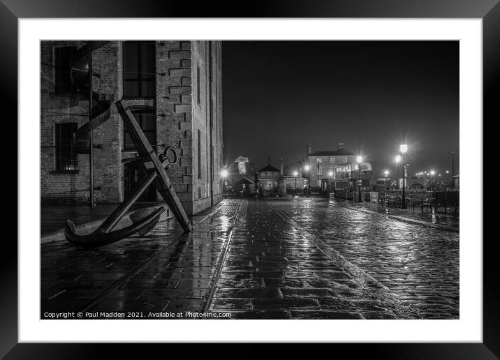 Liverpool in the rain Framed Mounted Print by Paul Madden